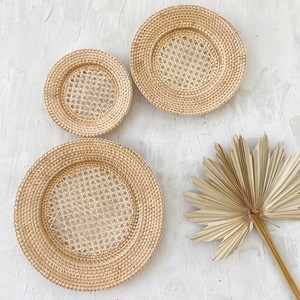 Lowest price natural rattan service square ivory charger plates wholesale decorative trivets - Product Image 5