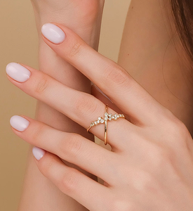 Elegante Anillo de Diamantes de Laboratorio Vintage con Certificado IGI, Chapado en Oro, Corte Brillante, Diamantes Rellenos, Joyería Fina para Mujer, Anillo de Compromiso y Boda - Product Image 5