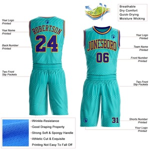 Derniers modèles de maillots de basket-ball personnalisés pour jeunes, ensembles d'uniformes d'équipe, vêtements de basket-ball par sublimation - Product Image 2
