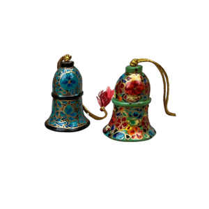 Luxury Handmade Paper Mache <b>Mini</b> <b>Christmas</b> <b>Tree</b> Ornaments with Circle Bells for Home Decorations Party Crafts Festive Holiday - Product Image 3
