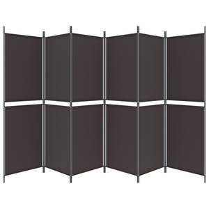 Separador de Ambientes de Tela Marrón de 6 Paneles, 118.1"x70.9" - Categoría de Producto: Biombos y Separadores - Product Image 4