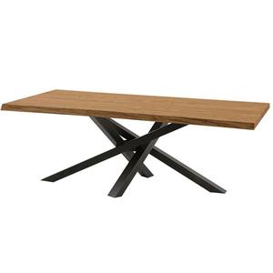 Table à manger rectangulaire en bois moderne et écologique avec pieds en métal croisés, 4 places, pour la maison, le restaurant, le café - Product Image 3