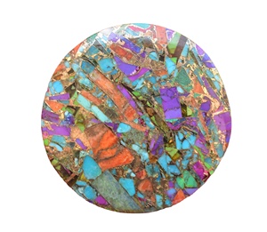 Perles de pierres précieuses naturelles turquoises, perles pour bijoux, ornements de pierres précieuses bronzées, de hauteur orange, vert et noir - Product Image 1