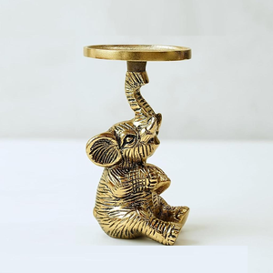 Candelabro de Latón Hecho a Mano, Elegante y Duradero, con Diseño de Elefante, para el Hogar, Múltiples Ocasiones: Bodas, Pascua, Navidad, San Valentín, Cumpleaños - Product Image 2