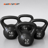 WM OEM Vente en gros Logo personnalisé Ensemble de kettlebells en plastique recouvert de vinyle pour entraînement de force et fitness 2KG 4KG 6KG 8KG 12KG