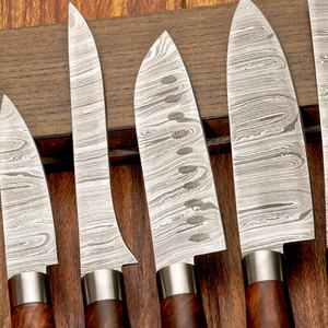 Damascus Steel Chef Knife Set with Leather Cover High Quality <b>Kitchen</b> Knife Collection for Restaurant Home <b>Kitchen</b> and Gift Set - Product Image 2
