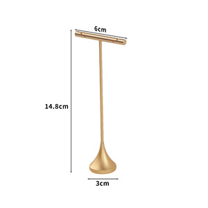 Expositor de Joyería en Forma de T Dorado para Pulseras y Collares, Uso en Escritorio - Product Image 3