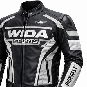 Blouson de moto d'aventure en cuir de vachette robuste, équipement de motard, double couture, fabricant exportateur de qualité supérieure - Product Image 3