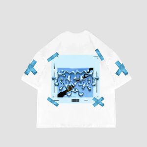 เสื้อยืดโอเวอร์ไซส์ผ้าฝ้าย 100% สกรีนลายกราฟิกสำหรับผู้ชาย เสื้อยืดทรงบ็อกซี่แบบสั่งทำได้ สำหรับใส่เที่ยวหรือใส่ลำลอง สำหรับทุกเพศ - Product Image 4