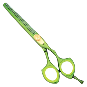 Ciseaux de barbier professionnels japonais en acier inoxydable de 6 pouces à pointe arrondie pour droitiers, ciseaux à effiler verts pour la coiffure - Product Image 2