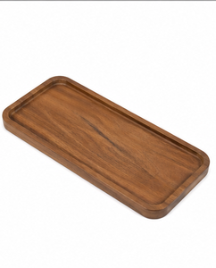 Solid Acacia Wood Modern Food Grade Valet Catchall Desk Organizer Tray Keys Wallet <b>Watch</b> Storage for Kitchen Living Room Home - Product Image 1
