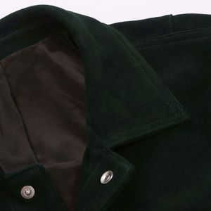Veste en daim vert foncé pour homme, manches longues, en cuir teint uni, vêtement d'extérieur Tamda International TI-MLJ-02, respirante, grandes tailles, toutes tailles - Product Image 3