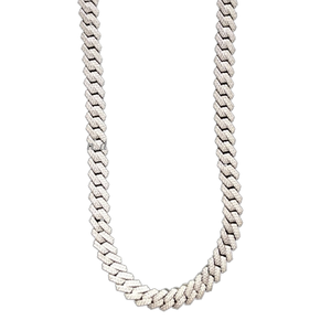 Precio de fábrica 10mm Sólido 925 Plata de ley Chapado en oro Iced Moissanite Collar de diamantes Estilo Hip Hop Cadena de eslabones cubanos Fiestas - Product Image 1