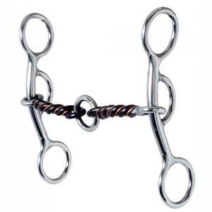 TOUGH TACK Mors de dressage en acier inoxydable avec embout en fil torsadé, mors western WB-6 - Product Image 1