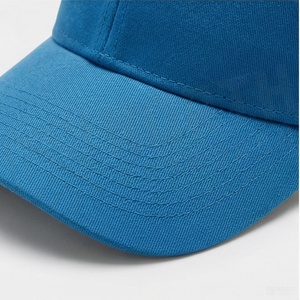 Casquette de baseball bleue à 6 panneaux unisexe en coton, couleur unie, ajustée, décontractée pour adultes - Product Image 4