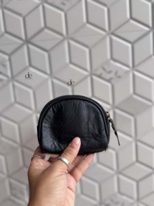 Porte-monnaie élégant en cuir de vachette véritable, pochette demi-lune en cuir de style western, pochette à monnaie unisexe - Product Image 4