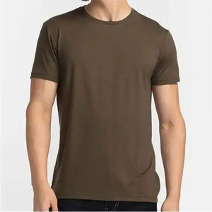 เสื้อยืดผู้ชายสีน้ำตาลโคลนเรียบๆ ผลิตจากโรงงานโดยตรง ทรงเข้ารูป สไตล์สตรีทแวร์ ราคาประหยัด - Product Image 2