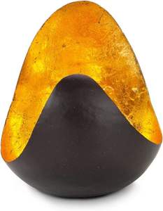 Porte-bougie abstrait pour table, extérieur noir, intérieur doré, décoration moderne, support pour bougie chauffe-plat, éclairage d'ambiance, accent décoratif pour la maison, élégant - Product Image 3