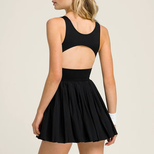 Vestido de Tenis Plisado Personalizado para Mujer, Vestido de Tenis Corto sin Mangas Estilo Preppy, Vestido Deportivo con Encaje, Atuendo Deportivo de Tenis OEM - Product Image 3