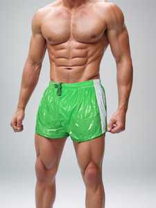 Men's Green <b>White</b> <b>Cargo</b> Mesh 100% Polyester Quick Dry Mid Waist Drawstring Casual Gym Running Sport Shorts Pockets Custom Logo - Product Image 2