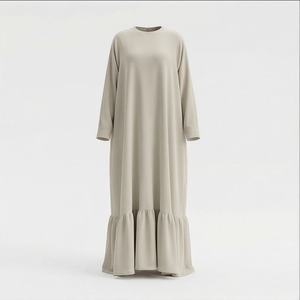 2025 OEM Kimono Abaya pour femmes musulmanes, en tissu polyester épais, doux et très extensible, col en V, manches longues, pour fêtes, Ramadan, mariages - Product Image 1