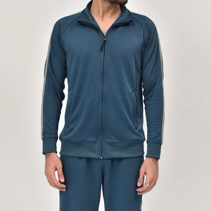 ชุดวอร์มผู้ชายแบบสองชิ้น เสื้อแจ็คเก็ตและกางเกงขายาว ชุดกีฬา ชุดออกกำลังกาย ผ้าโพลีเอสเตอร์ 100% ชุดลำลองสำหรับผู้ชาย ชุดออกกำลังกายในยิม - Product Image 6