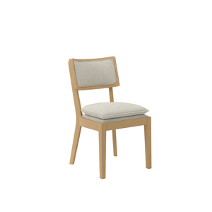 Silla Lateral Minimalista con Estructura de Madera de Fresno y Tapicería de Tela Premium para Comedor - Product Image 1
