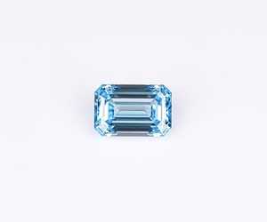 Diamant bleu fantaisie certifié IGI, cultivé en laboratoire, taille émeraude, diamant CVD en vrac, VS VVS, diamant créé en laboratoire pour la fabrication de bijoux fins - Product Image 1