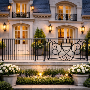 Panneaux de clôture en métal modernes, clôture en fer forgé pour l'extérieur, clôture de jardin décorative résistante à la rouille, solide et durable pour la maison - Product Image 3