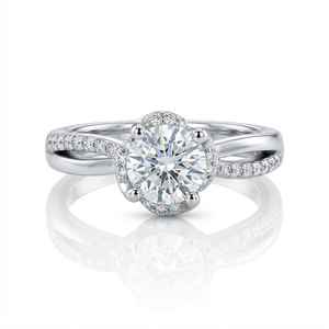 Anillo de promesa de diamantes de corte redondo de moissanita de 2,03 quilates para mujer, plata 925 original, regalo sorpresa de boda para amantes - Product Image 1