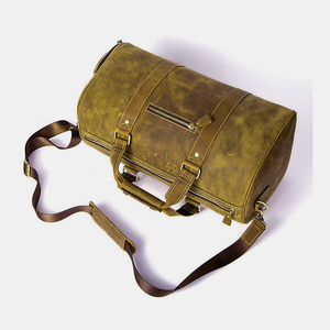 Bolsa de Lona de Cuero Personalizada de Alta Calidad al por Mayor con Diseño de Parches de Cuero, Bolsa de Viaje y Gimnasio para Exteriores de Gran Capacidad y Duradera - Product Image 4