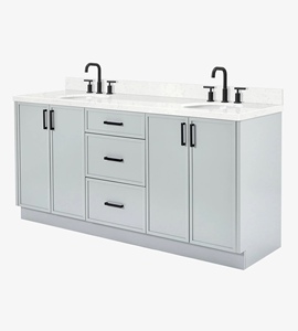 OEM Keziah 72 Inch <b>Bathroom</b> Vanity Cabinet Double Sink Cabinet Only 4 Finish Options Factory Direct Vietnam - Product Image 2