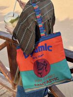 Sac fourre-tout en toile color-block Niche Myth pour femme, imprimé, pour l'extérieur et la plage, sac à bandoulière pour étudiante, sac de shopping