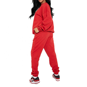 Conjunto Deportivo de Invierno Personalizado para Mujer, Talla Grande, 2 Piezas, Sudadera con Capucha Transpirable y Pantalones, 100% Algodón, para Fitness - Product Image 4