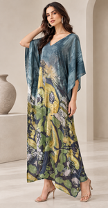 Robe longue ample pour femme, style Dashiki africain, manches kimono, imprimée - Product Image 4