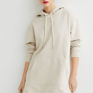 Sudadera con capucha corta informal para mujer, de color liso o estampada, anti-bolitas, de invierno, con bolsillos bordados delanteros y manga larga de punto. - Product Image 3