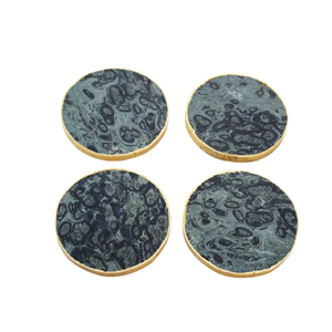 Hot <b>Sale</b> High quality Kambaba jasper coaster crystal stone round gemstone coaster <b>for</b> Table Drink with Coffee Stand <b>home</b> - Product Image 2