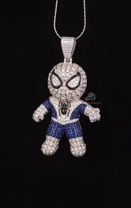 <b>Spider</b> <b>Man</b> Iced Moissanite Pendant 925 Sterling Silver <b>Gold</b> Plated Charm Necklace for <b>Men</b> Women Party Jewelry - Product Image 2