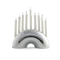 Meilleure Vente : Chandelier Argenté à Neuf Branches pour Hanouka, Décoration de Table pour Fêtes Juives, Cadeau, Centre de Table Moderne Décoratif