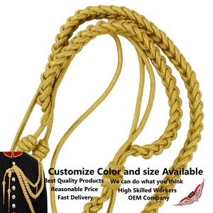 Aiguillette en cordon tressé doré pour la décoration de vêtements, design torsadé - Product Image 2