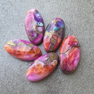 Turquesa Rosa Espinosa, Cabujón Ovalado Grande, Piedra Preciosa Natural Calibrada |   Disponible en Todos los Tamaños - Product Image 5