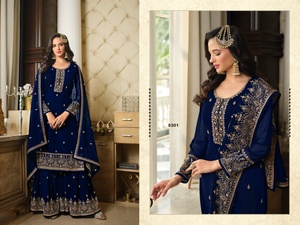 Nouvelle Salwar Kameez Pakistanaise Indienne Traditionnelle en Faux Georgette, Broderie Lourde pour Femme, Tenue de Soirée de Haute Qualité, Prix Vente Chaude - Product Image 5