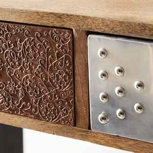 INDUSTRIAL SOLID WOOD WRITING <b>DESK</b> with STORAGE SHELF VINTAGE <b>STUDY</b> TABLE METAL LEGS HOME OFFICE FURNITURE ECO-FRIENDLY DURABLE - Product Image 4