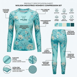 Conjunto Deportivo de Compresión para Mujer con Material Transpirable de Secado Rápido para Fitness, Entrenamiento en Gimnasio y Rendimiento Atlético - Product Image 3