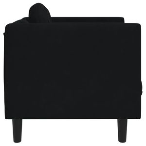 Poltrona in Velluto Nero 100% Poliestere per Soggiorno, Struttura in Legno Massello e Compensato - Product Image 5