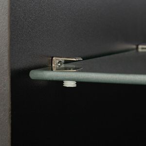 Mobiletto Laterale Nero con Striscia Luminosa in Alluminio Ampio Spazio di Archiviazione Mobili per Soggiorno - Product Image 6