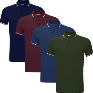 Chemises polo personnalisées en coton 100% OEM pour hommes, à séchage rapide, unies, pour le golf - Product Image 2