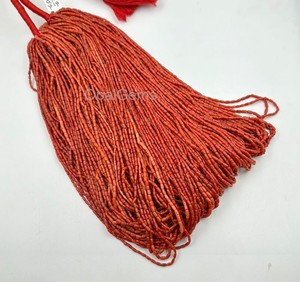 Cuentas de Coral Rojo Italiano Natural 2026, Cuentas de Coral Rojo Italiano en Forma de Tubo, Cuentas de Piedras Preciosas, para la Fabricación de Joyas, 20 Pulgadas - Product Image 3