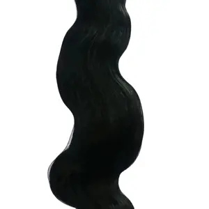 Rambut manusia pakan ganda panjang 32 inci bundel rambut manusia India Selatan rambut selaras kutikula perawan mentah tanpa proses