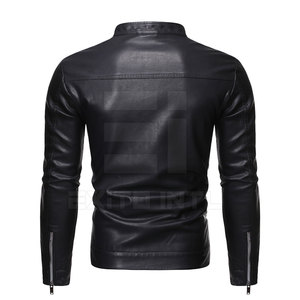 Veste en cuir pour homme à prix bas, col montant, automne-hiver, meilleure qualité, écologique, style streetwear, respirante - Product Image 3